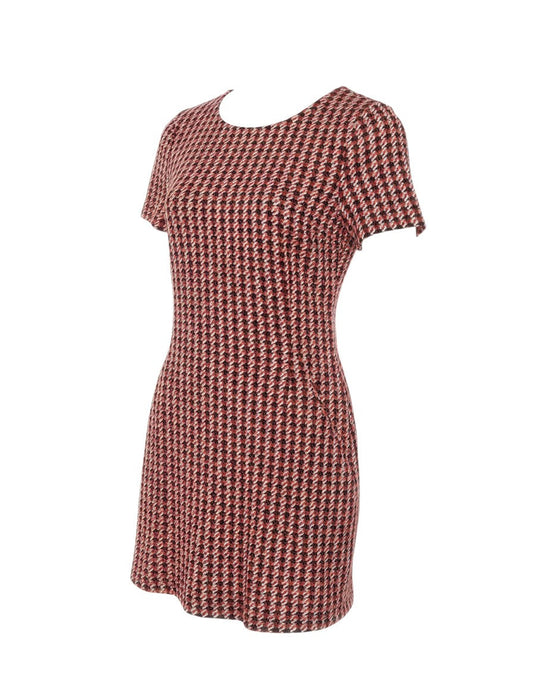 Dorothy Perkins Women Red Houndstooth UK 10 Shift Dress
