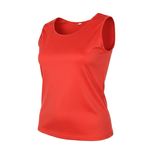 Prewornwholesale red scoop neck tank top in polyamide elastane blend for activewear