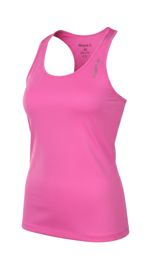 Reebok Womens Pink  Polyester Basic Tank Size XS Round Neck Pullover