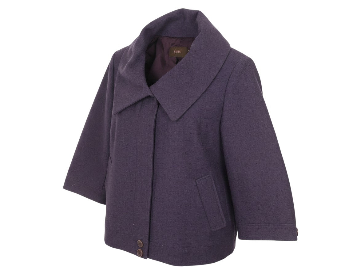 Reiss Women's Purple Cotton Short Jacket Size M