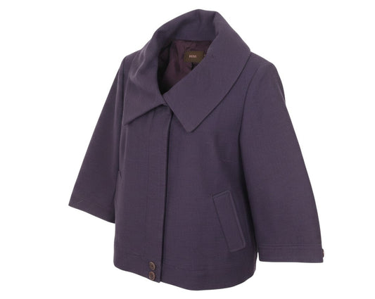 Reiss Women's Purple Cotton Short Jacket Size M