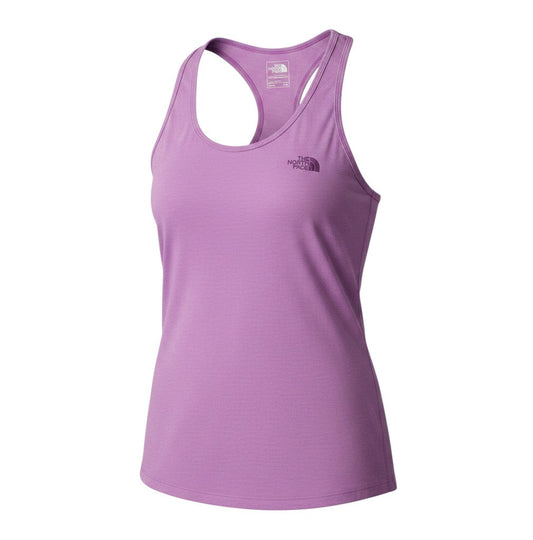 Prewornwholesale The North Face women's purple racerback tank top with scoop neckline in a breathable fabric blend.