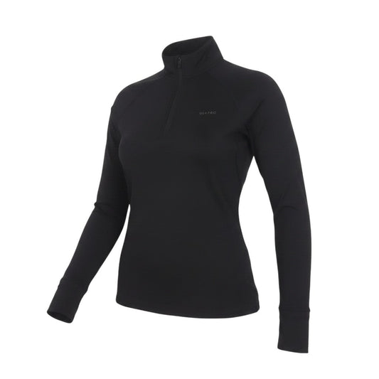 USA Pro Womens Black Slim Fit 1/4 Zip Long Sleeve Activewear Top Size 10