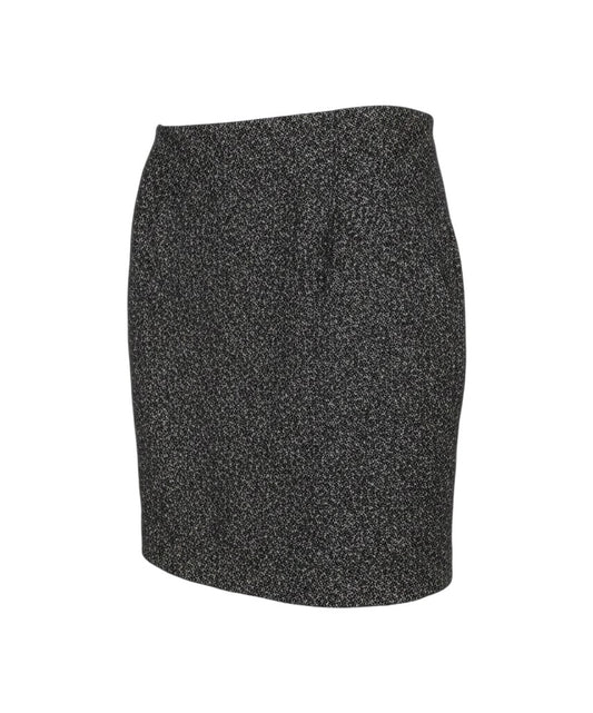 Prewornwholesale Viyella charcoal grey tweed wool blend pencil skirt with a classic knee-length tailored silhouette.
