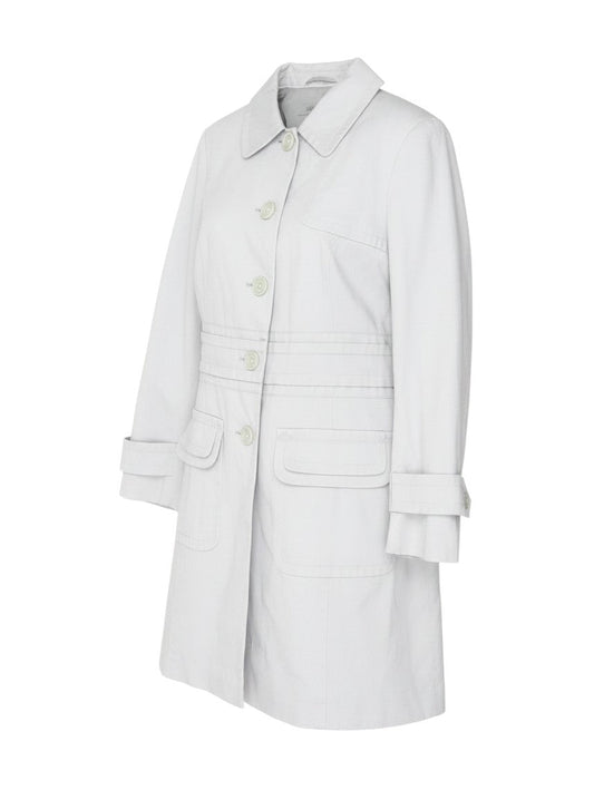 Marks and Spencer Women White UK 14 Long Cotton Trench Coat