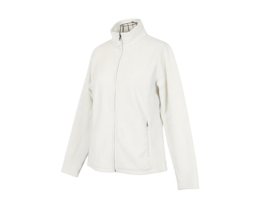 Prewornwholesale Marks and Spencer white polyester fleece activewear jacket with full zip and high collar